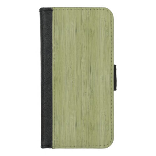 Moss Green Bamboo Wood Grain Look iPhone 87 Wallet Case