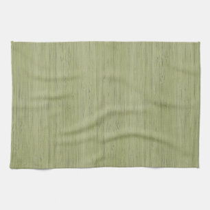 Moss Green Bamboo Wood Grain Look Kitchen Towel