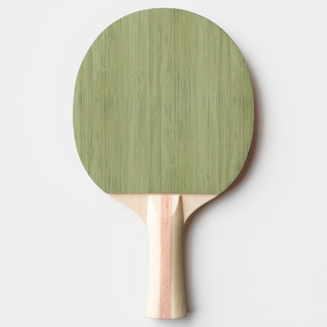 Moss Green Bamboo Wood Grain Look Ping-Pong Paddle (Front)
