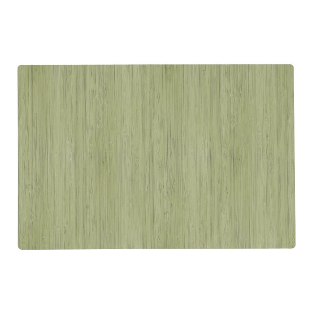 Moss Green Bamboo Wood Grain Look Placemat (Front)