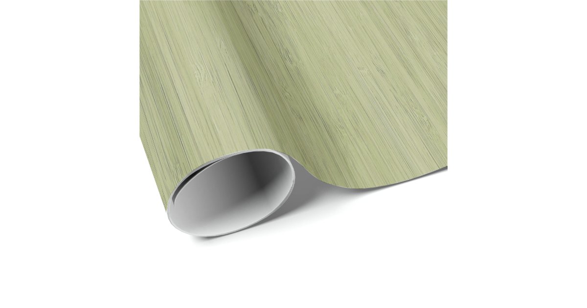 Moss Green Bamboo Wood Grain Look Wrapping Paper | Zazzle