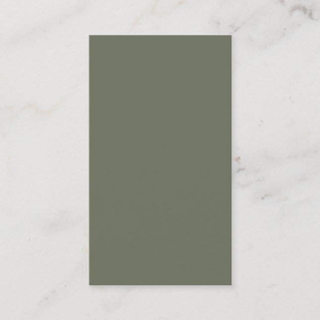 Moss Green Blank Business Card (Front)