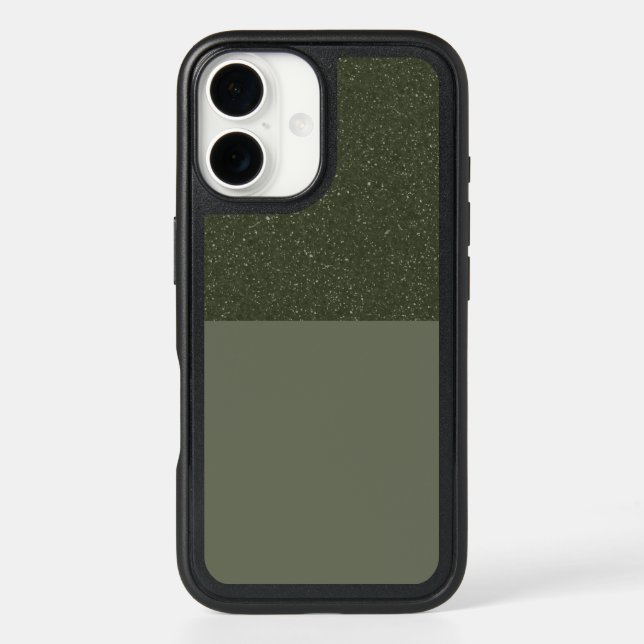 Moss Green Block iPhone 16 Case – Customizable (Back)