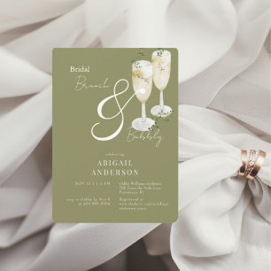 Moss Green Bridal Brunch & Bubbly Shower Invitation
