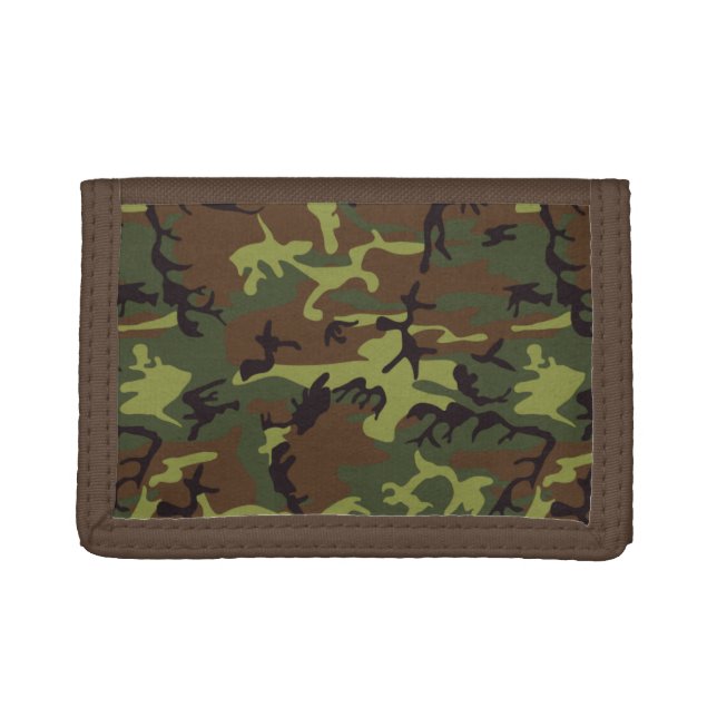 Moss Green Camo Trifold Wallet (Front)