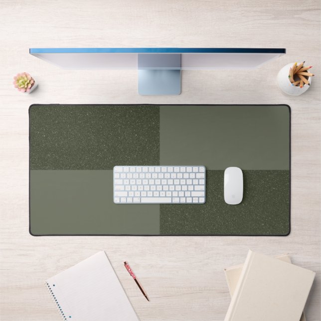 Moss Green Checker Texture Desk Mat – Customizable (Office 1)
