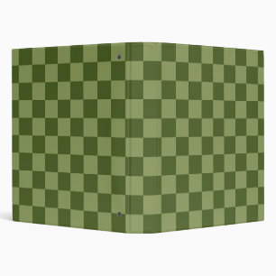 Moss Green Checkerboard 3 Ring Binder