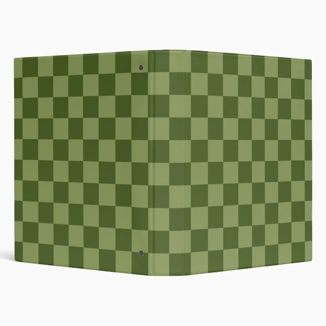 Moss Green Checkerboard 3 Ring Binder (Background)