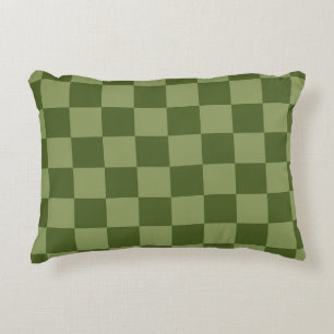 Moss Green Checkerboard Accent Pillow