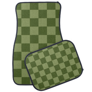 Moss Green Checkerboard Car Floor Mat