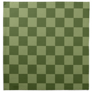 Moss Green Checkerboard Cloth Napkin
