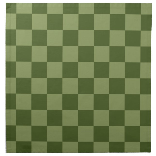 Moss Green Checkerboard Cloth Napkin (Front)