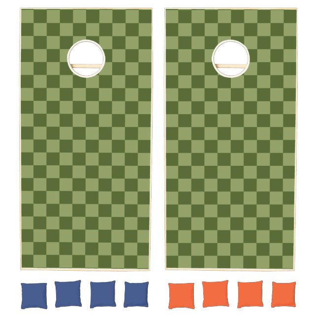 Moss Green Checkerboard Cornhole Set (Set)