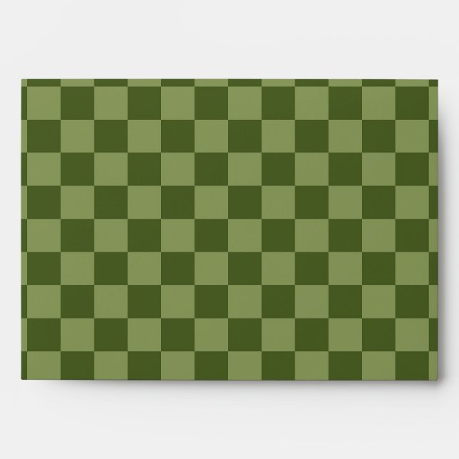 Moss Green Checkerboard Envelope (Front)