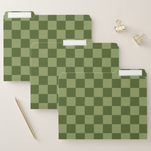 Moss Green Checkerboard File Folder