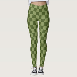 Moss Green Checkerboard Leggings