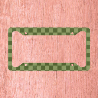 Moss Green Checkerboard License Plate Frame