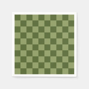 Moss Green Checkerboard Napkins