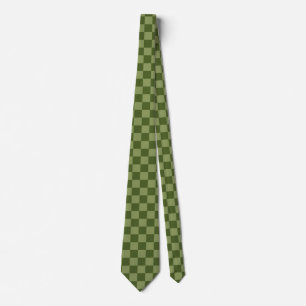Moss Green Checkerboard Neck Tie