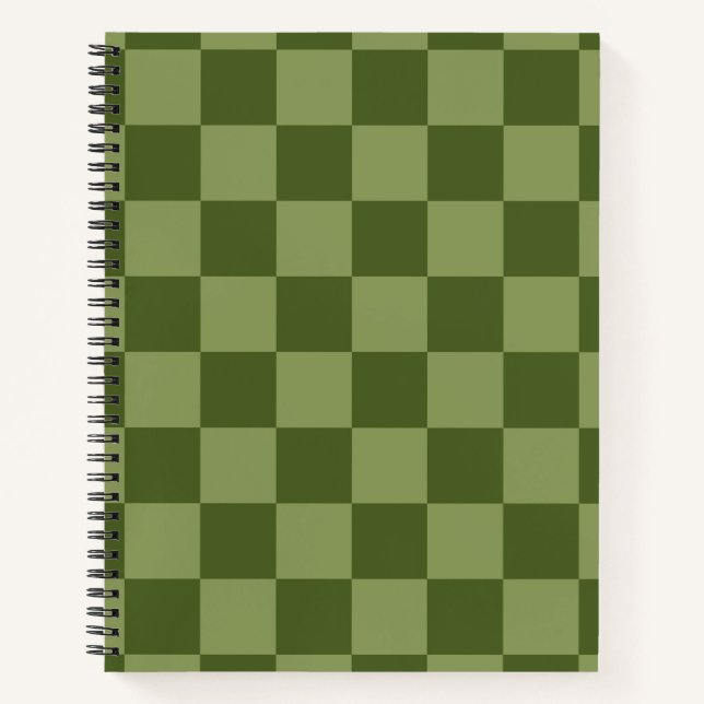 Moss Green Checkerboard Notebook (Front)