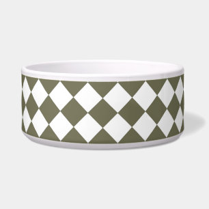 Moss Green Checkerboard pattern Bowl
