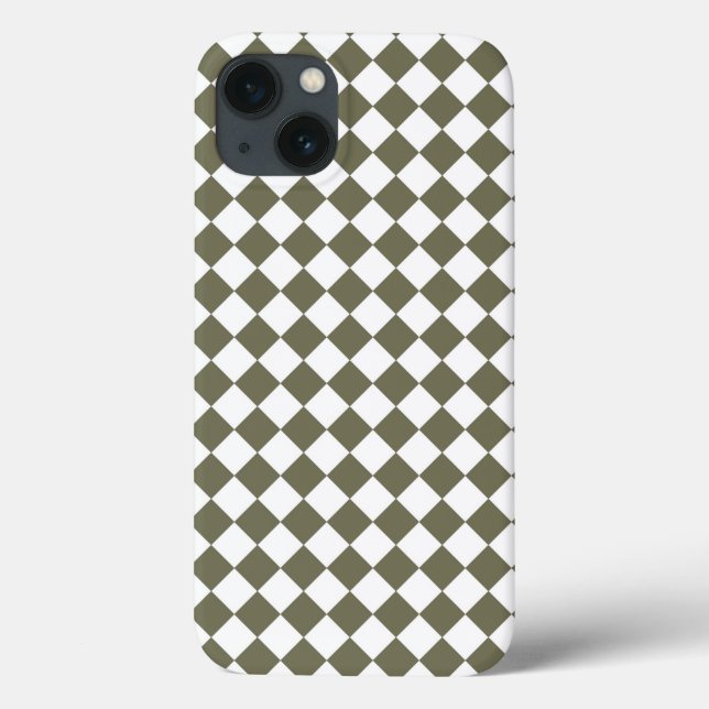 Moss Green Checkerboard pattern Case-Mate iPhone Case (Back)