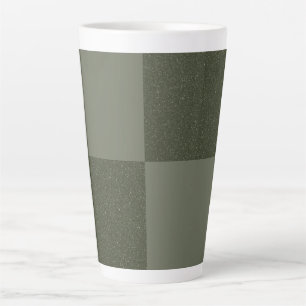 Moss Green Checkered Custom Latte Mug