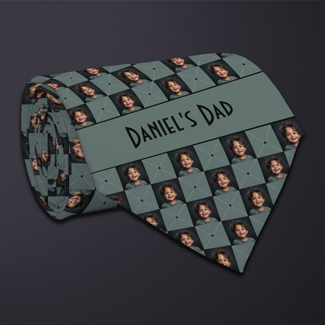 Moss Green Checkered Photo Neck Tie (Creator Uploaded)