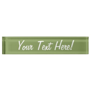 Moss Green Color Customize This Nameplate by AmericanStyle at Zazzle