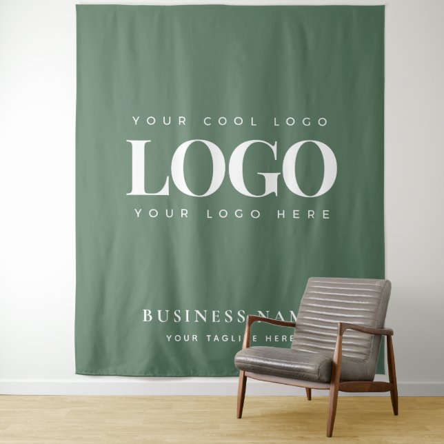 Moss Green Company Business Logo Event Backdrop (In Situ)