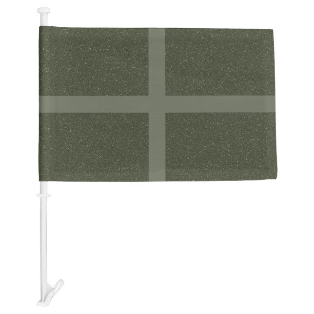 Moss Green Cross Car Flag – Customizable (Front)