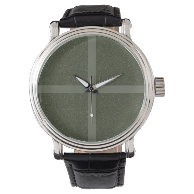 Moss Green Cross Watch – Customizable eWatch Watch (Front)