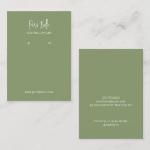 Moss Green Custom Jewelry Earrings Display Card