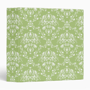 Moss Green Damask 3 Ring Binder