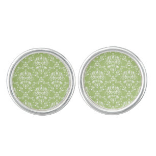 Moss Green Damask Cufflinks