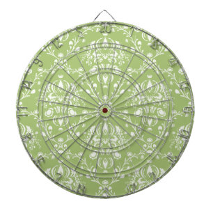 Moss Green Damask Dart Board
