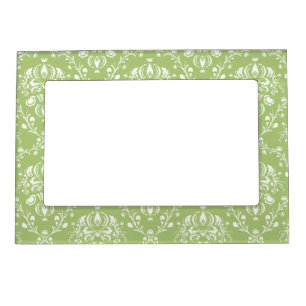 Moss Green Damask Magnetic Frame