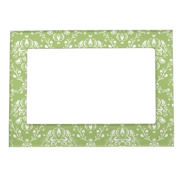 Moss Green Damask Magnetic Frame (Front)