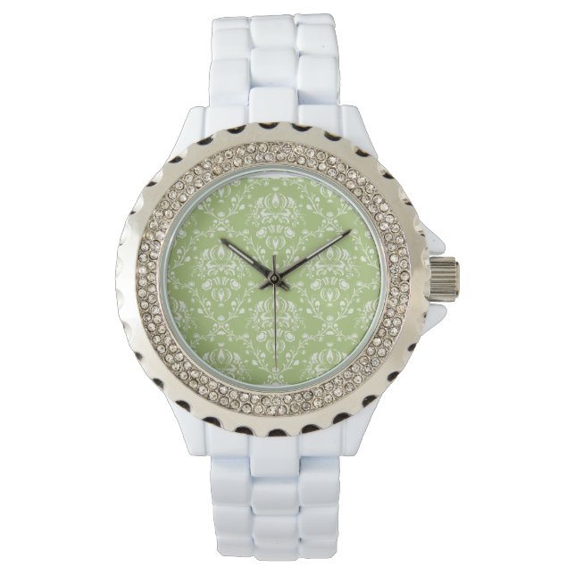 Moss Green Damask Watch (Front)
