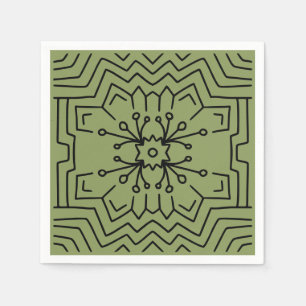 Moss green deco napkins