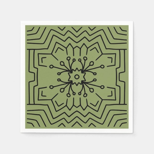 Moss green deco napkins (Front)