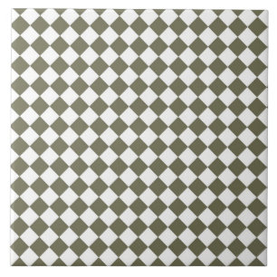 Moss Green Diamond Check pattern Tile