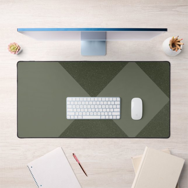 Moss Green Diamond Minimalist Desk Mat – Customize (Office 1)