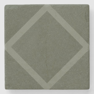 Moss Green Diamond Pattern Stone Coaster