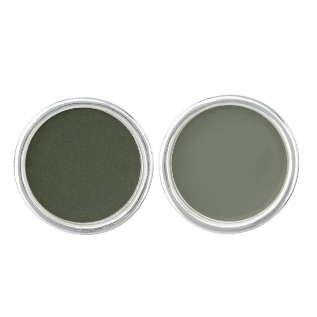 Moss Green Dual-Tone Cufflinks – Customizable (Front)