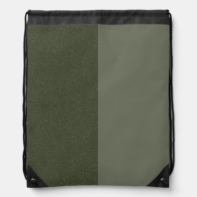Moss Green Dual-Tone Drawstring Backpack - Custom (Front)