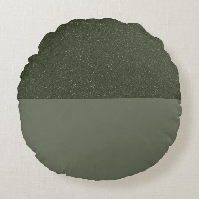 Moss Green Dual-Tone Round Pillow – Customizable (Front)