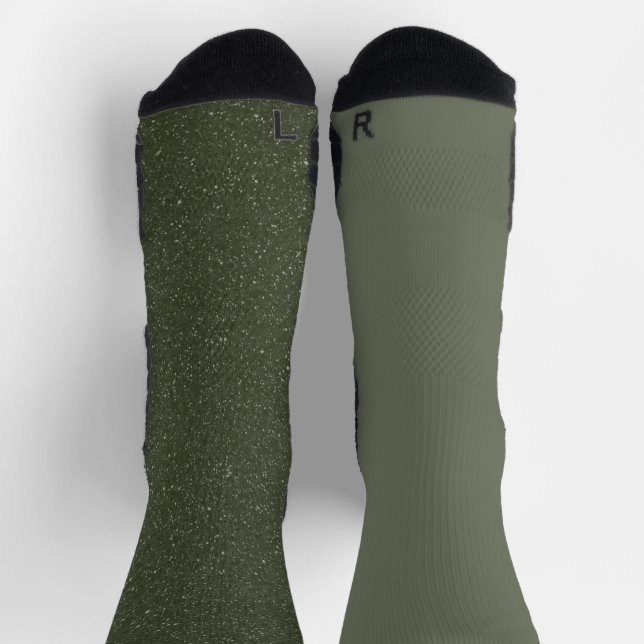Moss Green Duo Crew Socks – Men’s Customizable (Top)