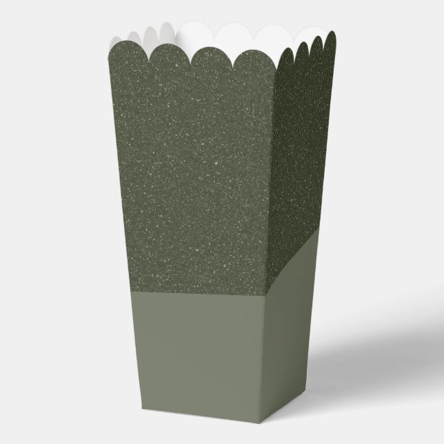 Moss Green Favor Box with Textured Top – Customize (Front)