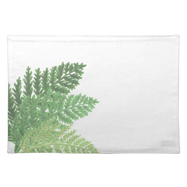 Moss Green Fern Cloth Placemat (Front)